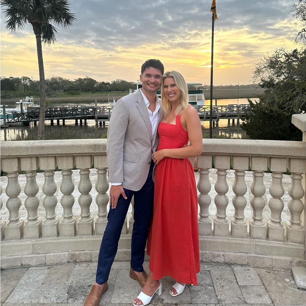 Elegant Red Halter Dress
